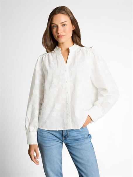 Loose Fit Bluse mit Stickerei white