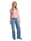 Loose Fit Bluse mit Streifenmuster berry red thin stripe