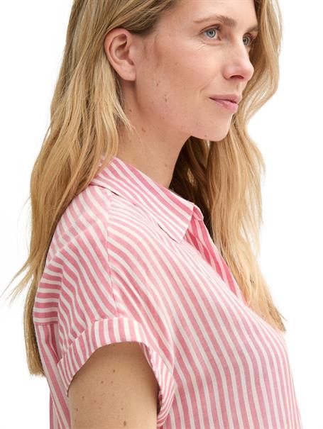 Loose Fit Bluse mit Streifenmuster berry red thin stripe