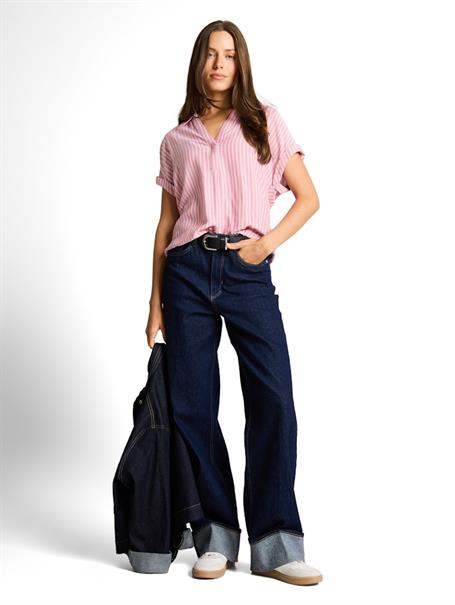 Loose Fit Bluse mit Streifenmuster cozy pink white stripe