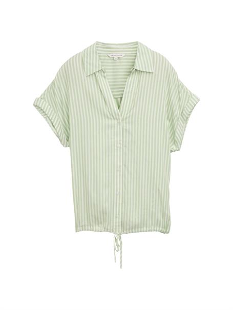 Loose Fit Bluse mit Streifenmuster true green white thin stripe