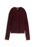 Loose Fit Bouclé Cardigan preppy plum melange