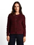 Loose Fit Bouclé Cardigan preppy plum melange