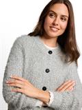 Loose Fit Cardigan aus Federgarn light grey knit structure