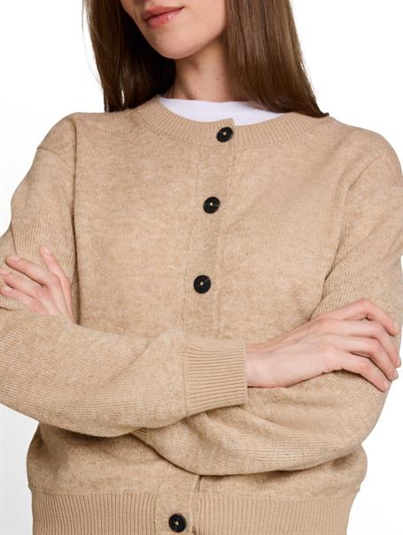 Loose Fit Cardigan mit Knopfleiste gravel beige melange