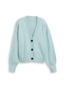 Loose Fit Cardigan mit V-Ausschnitt white moss melange