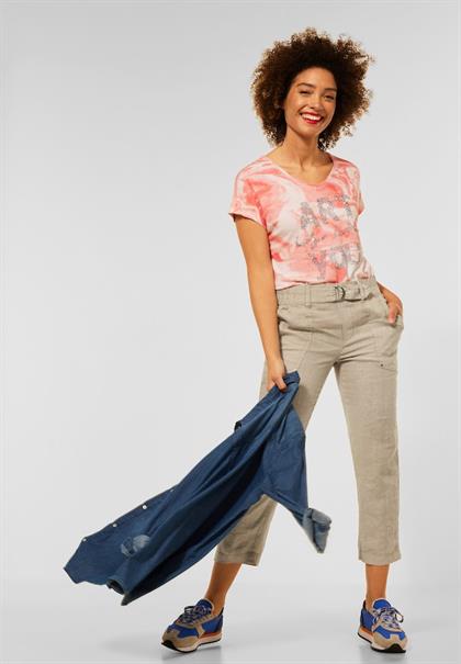 Loose Fit Cargo Leinenhose soft sand