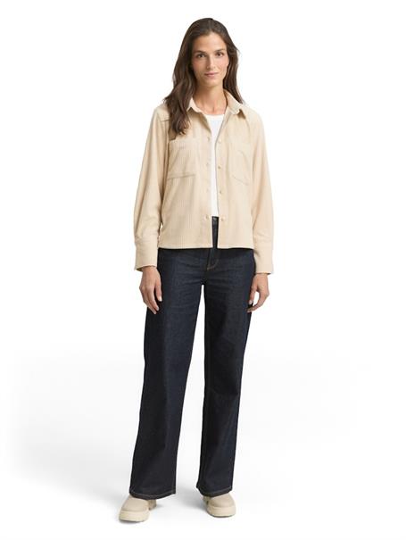 Loose Fit Cordbluse sand stone beige