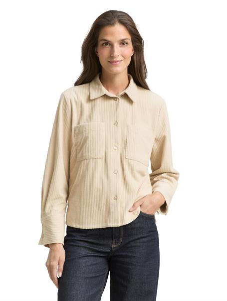 Loose Fit Cordbluse sand stone beige