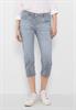 Loose Fit Hose in 3/4 Länge mid blue used wash