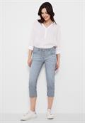 Loose Fit Hose in 3/4 Länge mid blue used wash