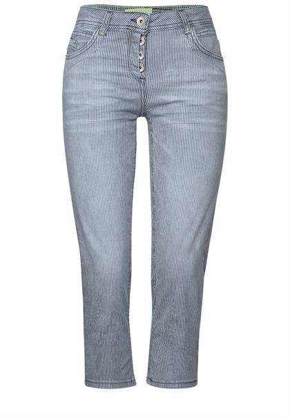 Loose Fit Hose in 3/4 Länge mid blue used wash