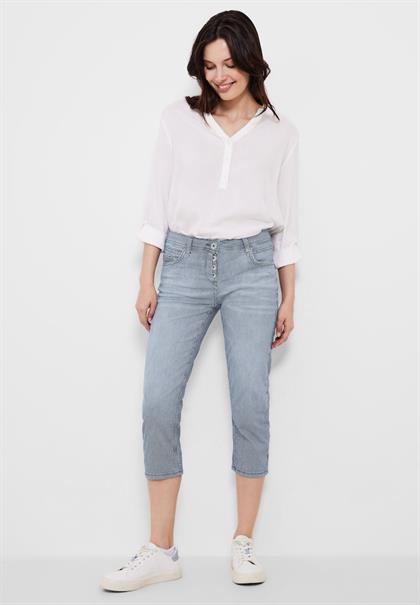 Loose Fit Hose in 3/4 Länge mid blue used wash