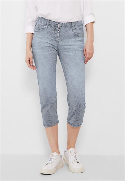 Loose Fit Hose in 3/4 Länge mid blue used wash