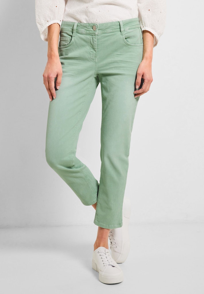 Cecil Damen Shorts lang Loose Fit Hose in 7/8 fresh salvia green bequem  online kaufen bei