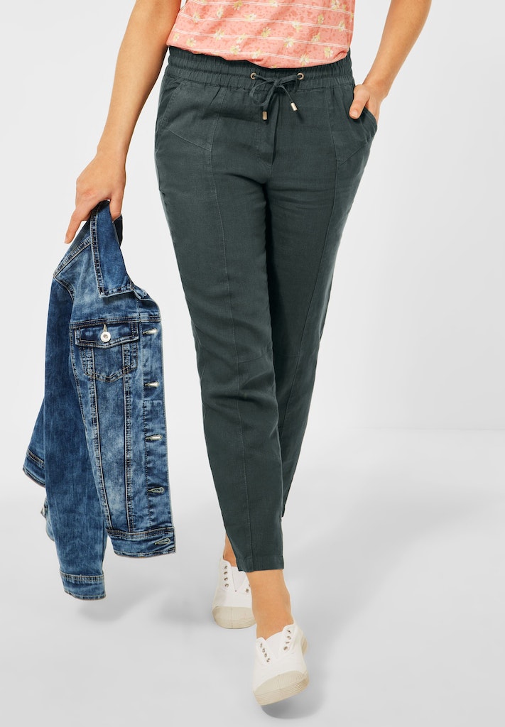 Cecil Damen Hose Fit online mit Leinen kaufen bequem bei green Loose Hose slate