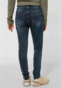 Loose Fit Jeans blue black destroy washed