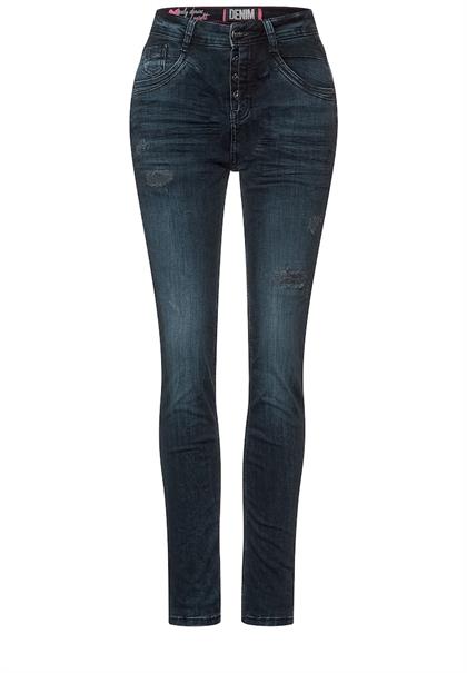 Loose Fit Jeans blue black destroy washed