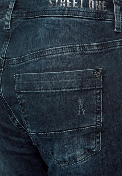 Loose Fit Jeans blue black destroy washed