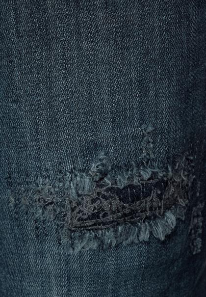 Loose Fit Jeans blue black destroy washed