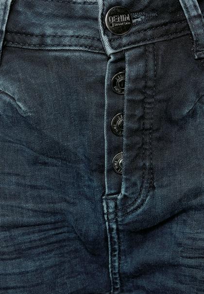 Loose Fit Jeans blue black destroy washed