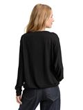 Loose Fit Langarmshirt mit Glitzer-Effekt deep black
