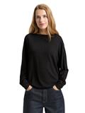 Loose Fit Langarmshirt mit Glitzer-Effekt deep black