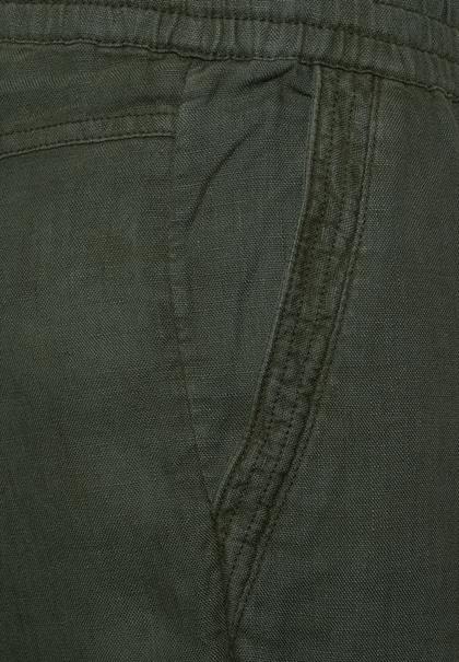 Loose Fit Leinenhose deep khaki