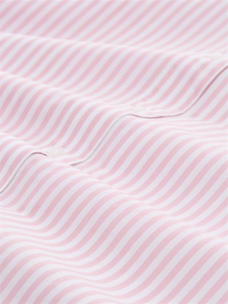Loose Fit Popeline Hemdbluse mid pink white small stripe