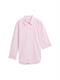 Loose Fit Popeline Hemdbluse mid pink white small stripe