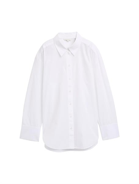 Loose Fit Popeline Hemdbluse white
