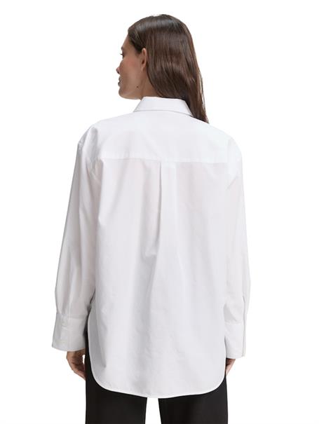 Loose Fit Popeline Hemdbluse white