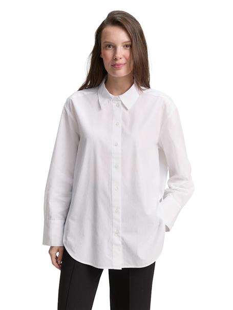 Loose Fit Popeline Hemdbluse white