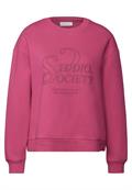 Loose Fit Print Pullover dark candy pink