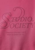 Loose Fit Print Pullover dark candy pink