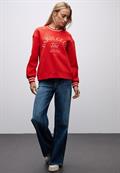 Loose Fit Print Sweatshirt racing red