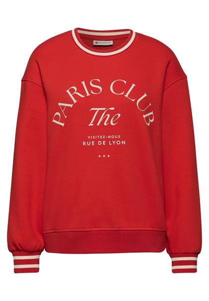 Loose Fit Print Sweatshirt racing red