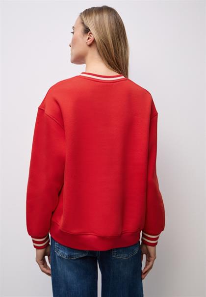 Loose Fit Print Sweatshirt racing red