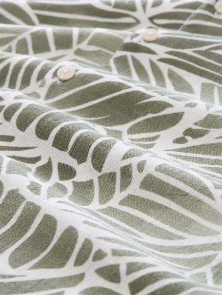 Loose Fit Resort Kurzarmhemd mit Muster green abstract leaf print