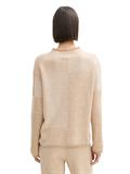 Loose Fit Ripp Strickpullover mit Muster beige plaited structure knit
