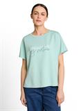 Loose Fit Scuba T-Shirt mit Print blue haze