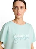 Loose Fit Scuba T-Shirt mit Print blue haze