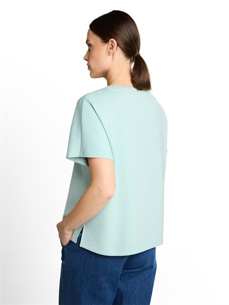 Loose Fit Scuba T-Shirt mit Print blue haze