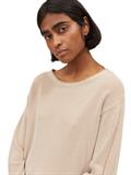 Loose Fit Strickpullover aus Baumwolle beige bubble structure