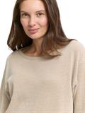 Loose Fit Strickpullover aus Baumwolle beige bubble structure