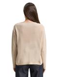 Loose Fit Strickpullover aus Baumwolle beige bubble structure
