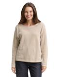 Loose Fit Strickpullover aus Baumwolle beige bubble structure