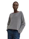 Loose Fit Strickpullover aus Baumwolle navy bubble structure