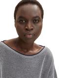 Loose Fit Strickpullover aus Baumwolle navy bubble structure