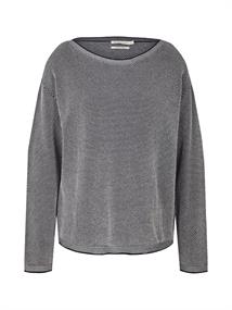 Loose Fit Strickpullover aus Baumwolle navy bubble structure